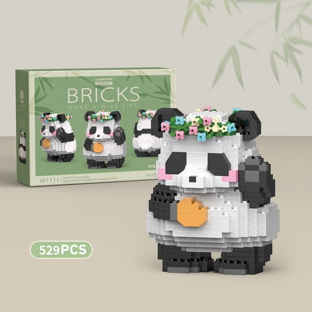 Cute Mini Chinese Style Animal Building Blocks Set, Creative DIY Assembled Panda Model, Educational Bricks Puzzle Toy, Ideal Birthday and Holiday Gift for Boys Kids