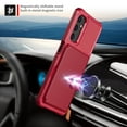 thumbnail image 5 of Slim Hard PC Case Compatible with Samsung Galaxy A05s, PU Leather Card Holder Back Case Kickstand Shock-absorbing Car Magnetic Case Cover Designed for Samsung Galaxy A05s, Red, 5 of 7
