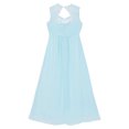 thumbnail image 4 of YONGHS Kids Girls Chiffon Lace Dress Wedding Bridesmaid Party Maxi Prom Ball Gown 4-16, 4 of 7