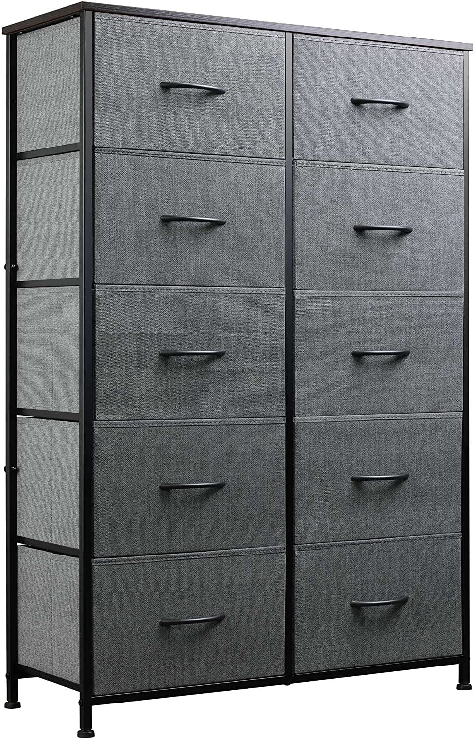 10Drawer Dresser, Fabric Storage Tower for Bedroom, Hallway, Nursery, Closets, Tall Chest