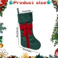 thumbnail image 3 of Green Velvet Christmas Stocking with Bow, 18 Inch Large Hanging Sock for Fireplace and Tree Decor, 1PC (Green), 3 of 5