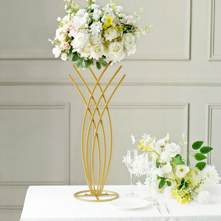 Gold 38 in Curvy Metal Flower Arch Display STAND Table Centerpiece Party  Events