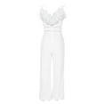 thumbnail image 5 of CHGBMOK Fashion Jumpsuits for Women Summer Casual Sexy Sleeveless Solid Color Bandage Wide Leg Pants Jumpsuits, 5 of 9