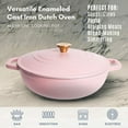 thumbnail image 4 of Lexi Home 5-Qt Enameled Cast Iron Dutch Oven with Lid & Loop Handle, Matte Pink, 4 of 6