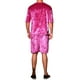 thumbnail image 3 of CONJUNTO DE CAMISETA Y PANTALONES CORTOS DE MANGA CORTA PARA HOMBRES INSPIRE CHIC VERANO L ROJO ROSA, 3 of 6