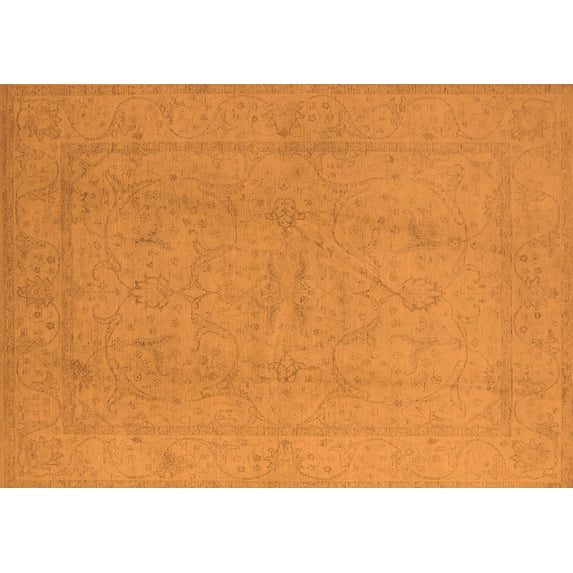 Ahgly Company Indoor Rectangle Oriental Orange Traditional Area Rugs, 7' x 10'