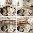 thumbnail image 3 of Round Rug 5ft Area Rug, Vintage Boho Zigzag Weave Area Rugs for Living Room Bedroom, Southwest Ethnic Geometric Art Floor Mat Non-Slip Non-Shedding Carpet Indoor Accent Rugs, 3 of 9