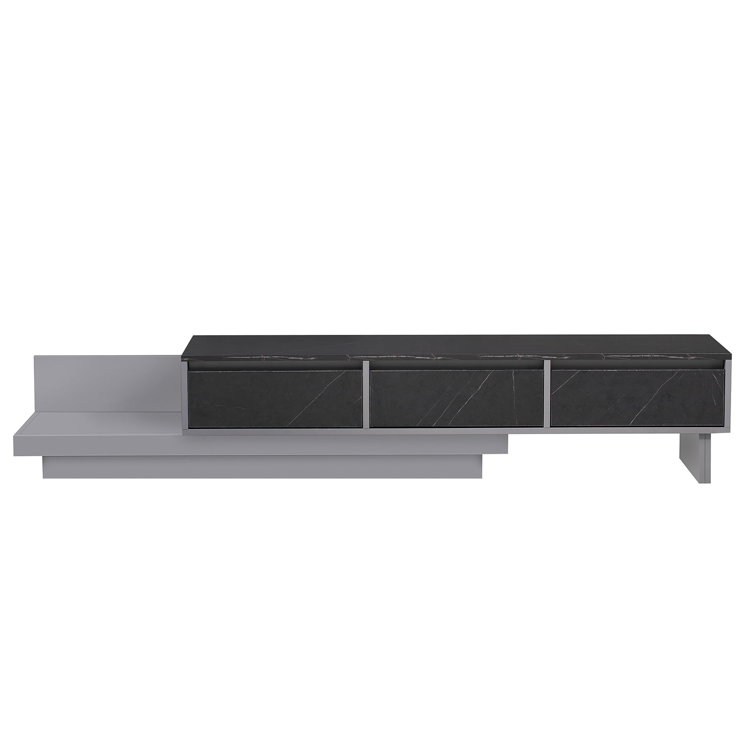 Kadyn TV Cabinet, Entertainment Center TV Console with 3-Drawer, Particle Board TV Stand for Living Room, Black