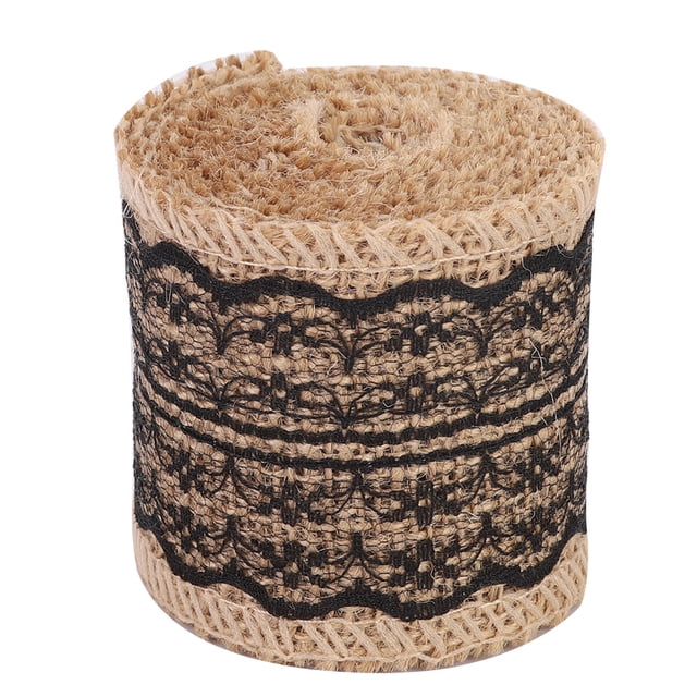 5 rollos de hermoso rollo de encaje de lino, cinta de encaje, accesorios para manualidades DIY de Navidad, negro