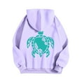 thumbnail image 5 of Womens Sea Turtle Print Hoodies Long Sleeve Hooded Sweatshirt Fall Casual Pullover, 5 of 6