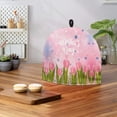 thumbnail image 4 of HELLHERO Teapot Dust Cover Protector 1Pcs Polyester Canvas Creative, Pink Tulips Greeting, 4 of 8