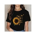 thumbnail image 1 of Be a Sunflower Inspirational Quote T-Shirt - Vibrant Green, Soft Cotton with Stretch, Casual Crew Neck, Short Sleeve, Machine Washable - Perfect for All Seasons, Sunflower Tshirt, 1 of 6