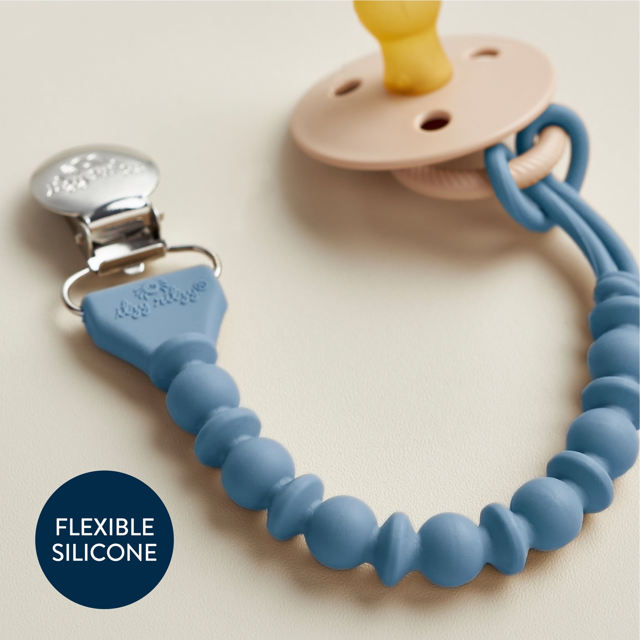 Itzy Ritzy Sweetie Strap Round Beaded Pacifier Clip Blue 9.5