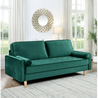 DHP Cooper Loveseat 2 Seater Sofa, Green Velvet - Walmart.com