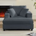 thumbnail image 3 of MUZZ Corduroy Oversized Accent Chair with Ottoman, Upholstered Chaise Lounge indoor for Reading,living Room Chair with Ottoman,Dark Grey, 3 of 7