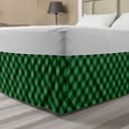 thumbnail image 1 of Plaid Bed Skirt, Diagonal Tartan Vibrant Green Color Geometrical Design Stripes Checks, Elastic Bedskirt Dust Ruffle Wrap Around for Bedding Decor, 4 Sizes, Green Black White, by Ambesonne, 1 of 2