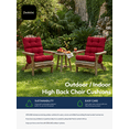 thumbnail image 4 of ZEOLABS Outdoor High Back Chair Cushion,Waterproof Tufted Adirondack Rocking Chair Cushion with Ties,Replacement Seat Back Cushion for Patio Furniture, Purple, 4 of 6