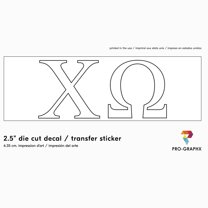 Pro-Graphx Chi Omega Greek Sorority Sticker Decal, 2.5 Inches Tall, White
