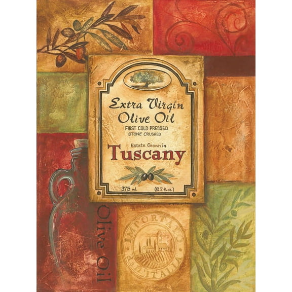 Tuscan OLive Oil Retro Beautiful OLive Classy Durable Oil Evoo Popular Sign Italy Poster 12X16