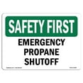 thumbnail image 1 of SignMission OS-SF-A-1218-L-10584 Premier Panneau de Sécurité OSHA de 12 x 18 Po - Arrêt d'Urgence au Propane, 1 of 1