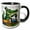 Black/White, variant on 3drose, Funny Cute Colorful Alligator Playing with Model Train Set Gator, 15oz Mug