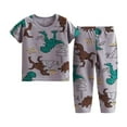 thumbnail image 1 of Toimothcn Toddler Baby Girls Clothes Set Short Sleeve Cartoon Dinosaur Printed Pajamas Pants 2Pcs Pjs Outfit Set Soft Homewear Clothes Set 4-5 Years, 1 of 2