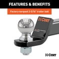 thumbnail image 3 of CURT 45041 Trailer Hitch Mount with 2-5/16-Inch Ball & Pin, Fits 2-Inch Receiver, 7,500 lbs, 2-In Drop, Gloss Black Powder Coat, 3 of 6