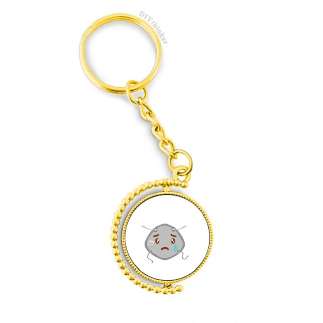 Pobre cara de máscara, querida. Anillo de oro de metal llavero llavero