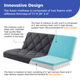 thumbnail image 2 of Jamdok 6" Full Size Memory Foam Futon Mattress Replacement (Frame Not Included),Futons Sofa Couch Bed with Thickened Pillowtop Cover, Floor Mattress with Two Types of Firmness, Dark Grey, 2 of 7