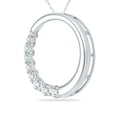 thumbnail image 3 of SZUL Women's 1 Carat TW Diamond Circle Journey Pendant in 10K White Gold (J-K-L Color, I2-I3 Clarity), 3 of 6