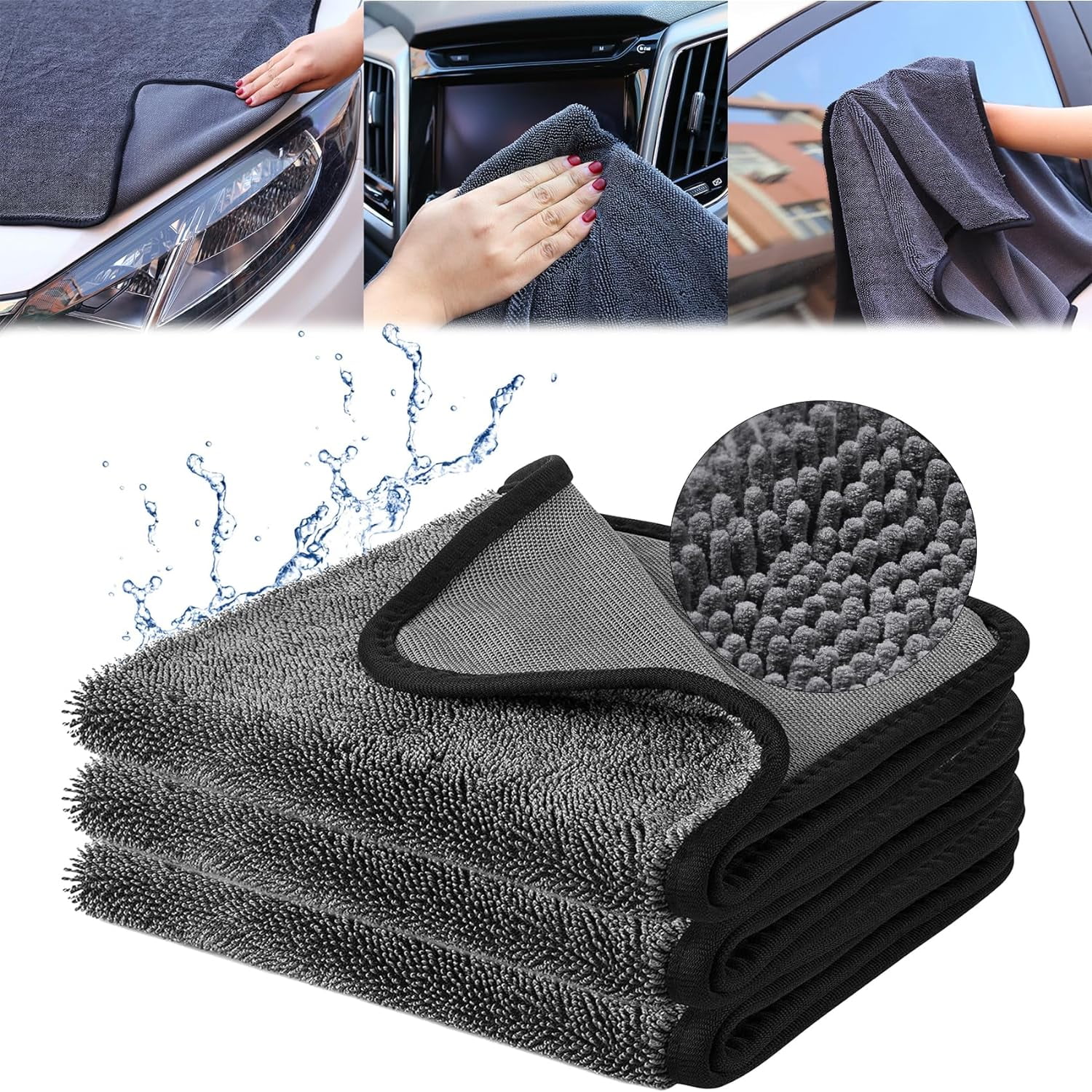HSHDLDF Shiny Bath XXL Drying Towel for Shower Fast Drying Shower Towels Ultra Absorbent Microfiber Bath Towels for Bathroom Car Drying Towel Extra Large Pack of 3 40 60cm Walmart