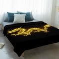 thumbnail image 4 of Dragon Flames Blanket Soft Cozy Warm Twin Blanket for Bed, Plush Fuzzy Flannel Fleece Blankets for Sofa, Yellow Dragons Abstract Modern Art Throw Blankets for Couch, Gifts for Men, 60"x80", 4 of 9