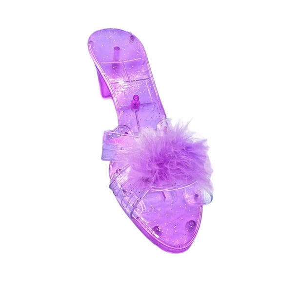 JWQFBC Princess Shoes Fancy Dress Multifunctional Beautiful Heels Slip on Shoe for Kids Purple