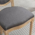thumbnail image 5 of Set of 2 French Style Solid Wood Frame Antique Painting Linen Fabric Back Dining Chair, for Dining Room and Living Room, Dark Gray, 5 of 9