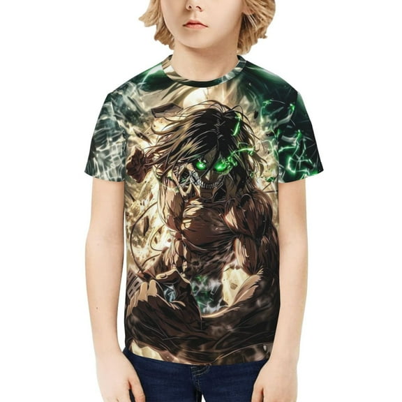 Attack On Titan Kids T-Shirt 3d Printed Graphic T-Shirts Boys And Girls Short Sleeve Shirts For Youth Kids X-Small