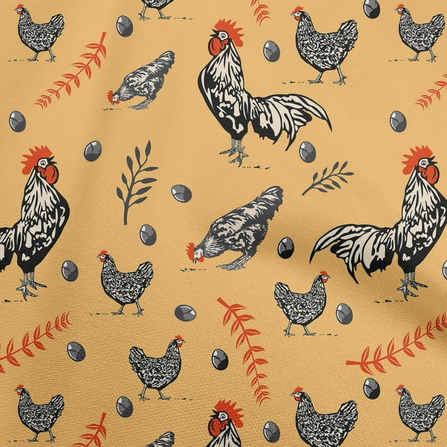 oneOone Cotton Flex Pale Orange Fabric Hen Sewing Craft Projects Fabric Prints By Yard 40 Inch Wide-RV