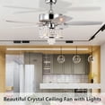 thumbnail image 3 of Costway 50'' Electric Crystal Ceiling Fan W/Light Adjustable Speed Remote Control, 3 of 9