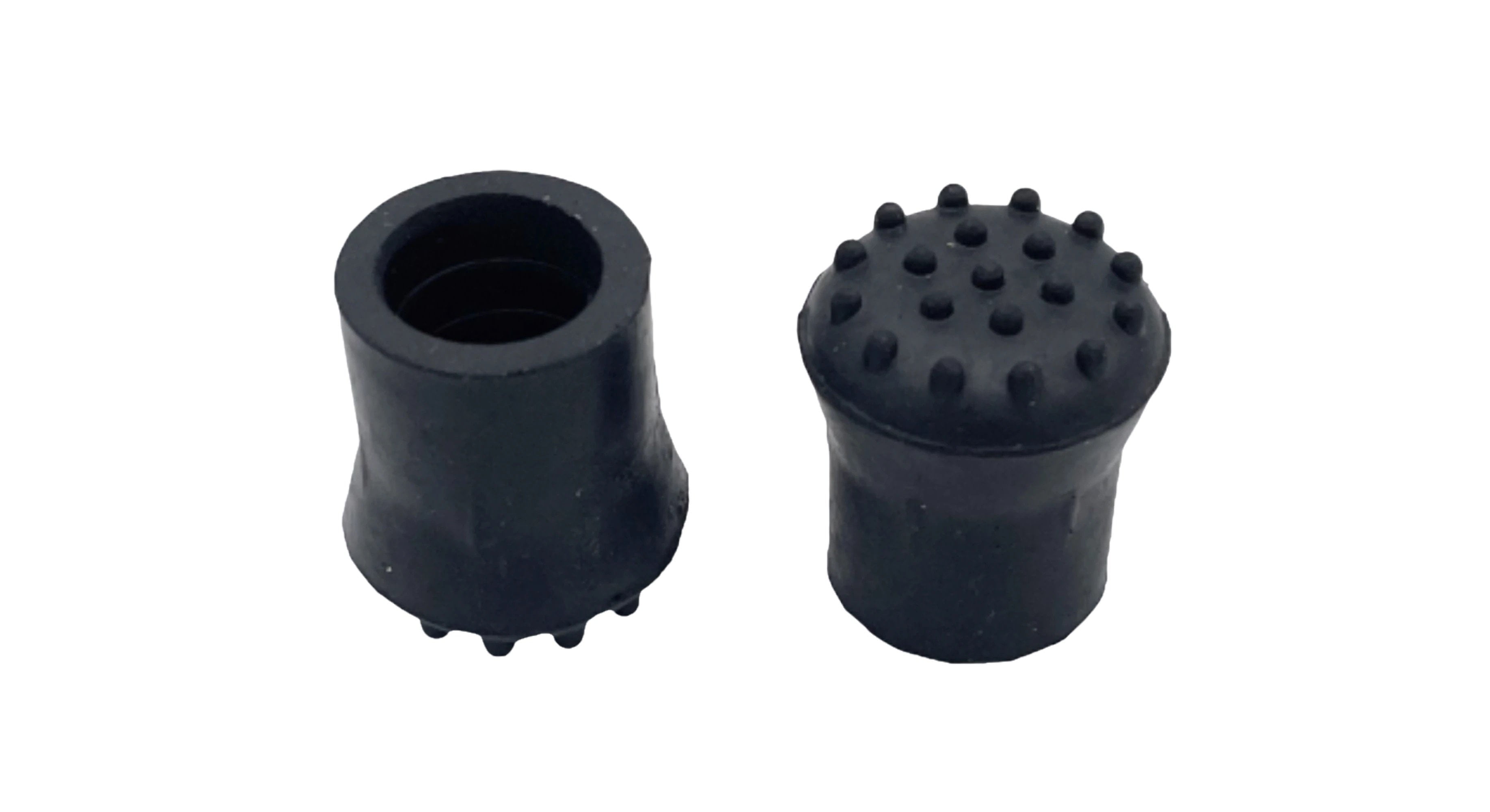 3/4 inch Extra Grip Black Rubber Replacement Cane Tips 2 Pack