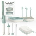 thumbnail image 1 of Momcozy Bottle Brush Set, Baby Bottle Cleaner Kit with Silicone Brush, Nipple Brush, Straw Brush, Soap Dispenser, Drying Rack, 7 in 1 Bottle Cleaning Tool, Green, 1 of 7