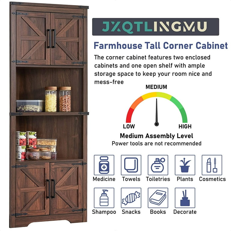 Custom Corner Cabinet-tall Storage Cabinet wooden Corner Shelf