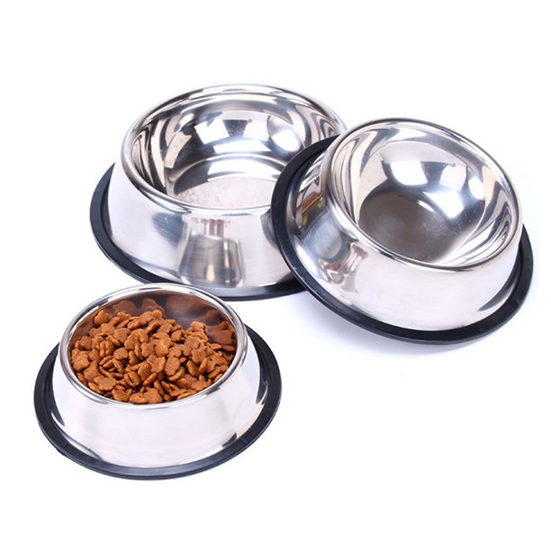 Pet Dog Supplies, Pet Food Bowl, Stainless Steel Bowl for Dogs, Non