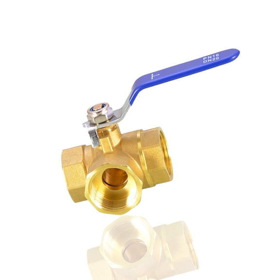 Industrial Brass Three Way Ball Valves T Port Brass Flows Control Valves Full Port Water Adapter for Fluid Flows Regulation
