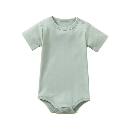 

DxhmoneyHX Toddler Baby Cotton Short Sleeve Bodysuits Basic Solid Summer Romper Jumpsuit for Newborn Boys and Girls