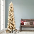 thumbnail image 2 of 6.5 ft Pre-Lit Flocked Pine Pencil Artificial Tree, 2 of 4
