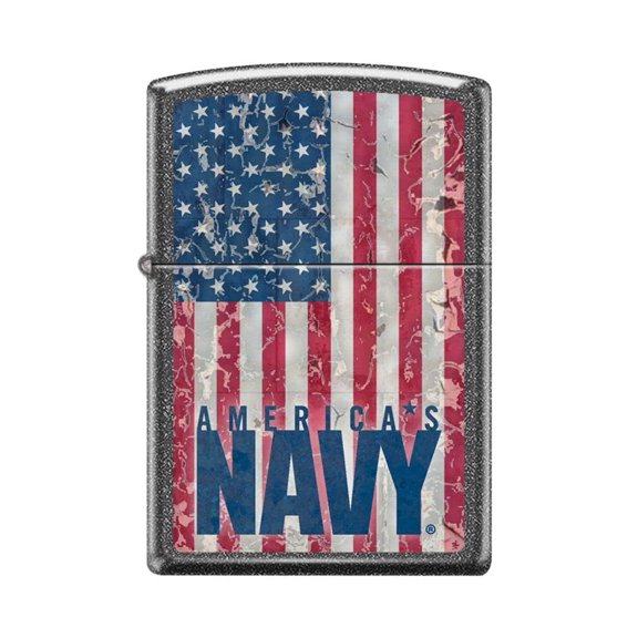 Zippo Personalized Message Engraved on Backside Customized U.S. Army Windproof Lighter (US Navy American Flag Z5239)
