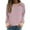 Pink, variant on YUGYXL Fall Winter Sweatshirt for Women Plus Size Striped Blouses Crew Neck Long Sleeve Pullover Teen Girl Holiday Clothes Purple S