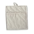 thumbnail image 4 of DII Modern Style Cotton Solid Chambray Potholder in Stone Brown (Set of 2), 4 of 5