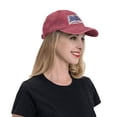 thumbnail image 7 of DouZhe Adjustable Washed Cotton Baseball Cap - Patriotic Stars and Stripes Prints Vintage Dad Hat Unisex Sports Caps (Red), 7 of 7