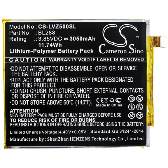 3050mAh BL288 Battery for Lenovo L78011 Zuk Z5 L78012