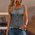 thumbnail image 2 of Ltctricy Tank Tops for Women 2025 Summer Scoop Neck Button Front Striped Knit Sleeveless Shirts Soft Casual Tunic Blouses, 2 of 5